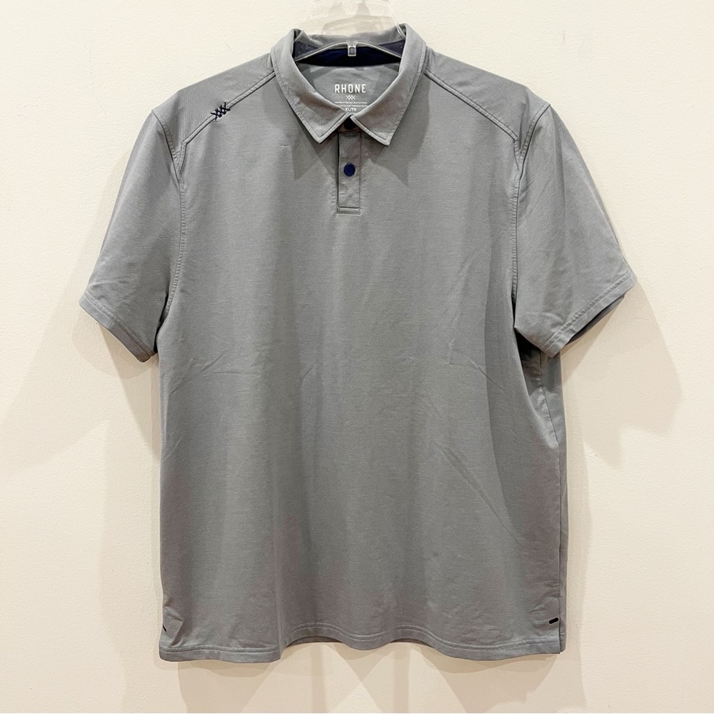 Rhone Polo Shirt Mens Extra Large Gray Golf Short Sleeve Performance Stretch